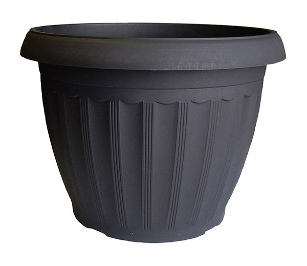 19.5 Inch Cascade Urn Black - 8 per case - Decorative Planters